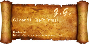 Girardi Györgyi névjegykártya
